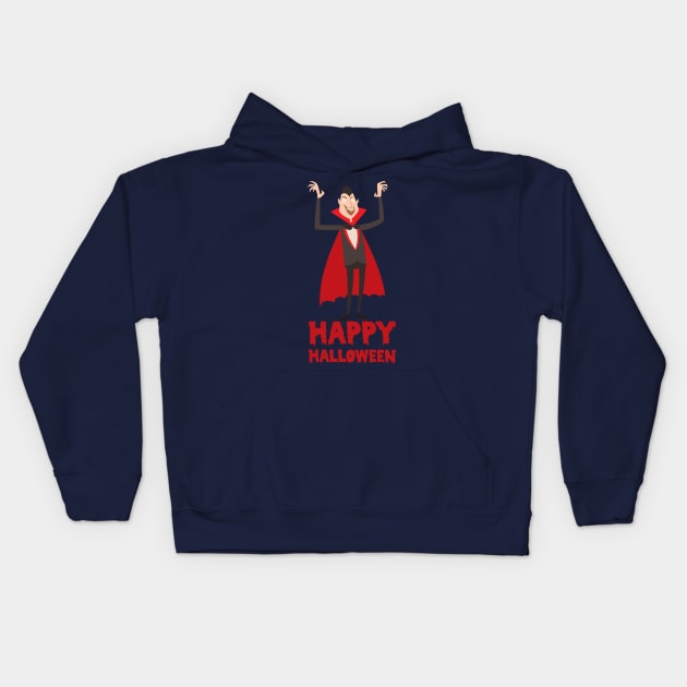 Vampire Scary and Spooky Happy Halloween Funny Graphic Kids Hoodie by SassySoClassy